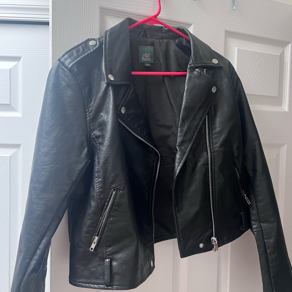 Black faux leather jacket